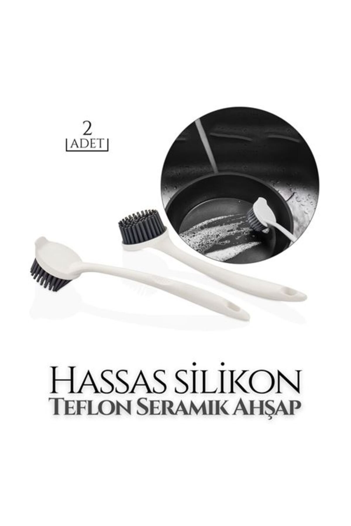 Modacar Silikon Bulaşik Hassas Teflon Seramik Ahşap Firçasi Colico Design 2 Li Set