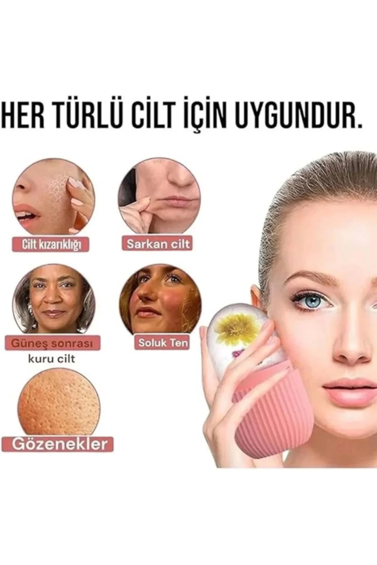 Silikon Buz Küpü Rulo Yüz, Göz ve Boyun Masajı İçin Cilt Bakım Ar