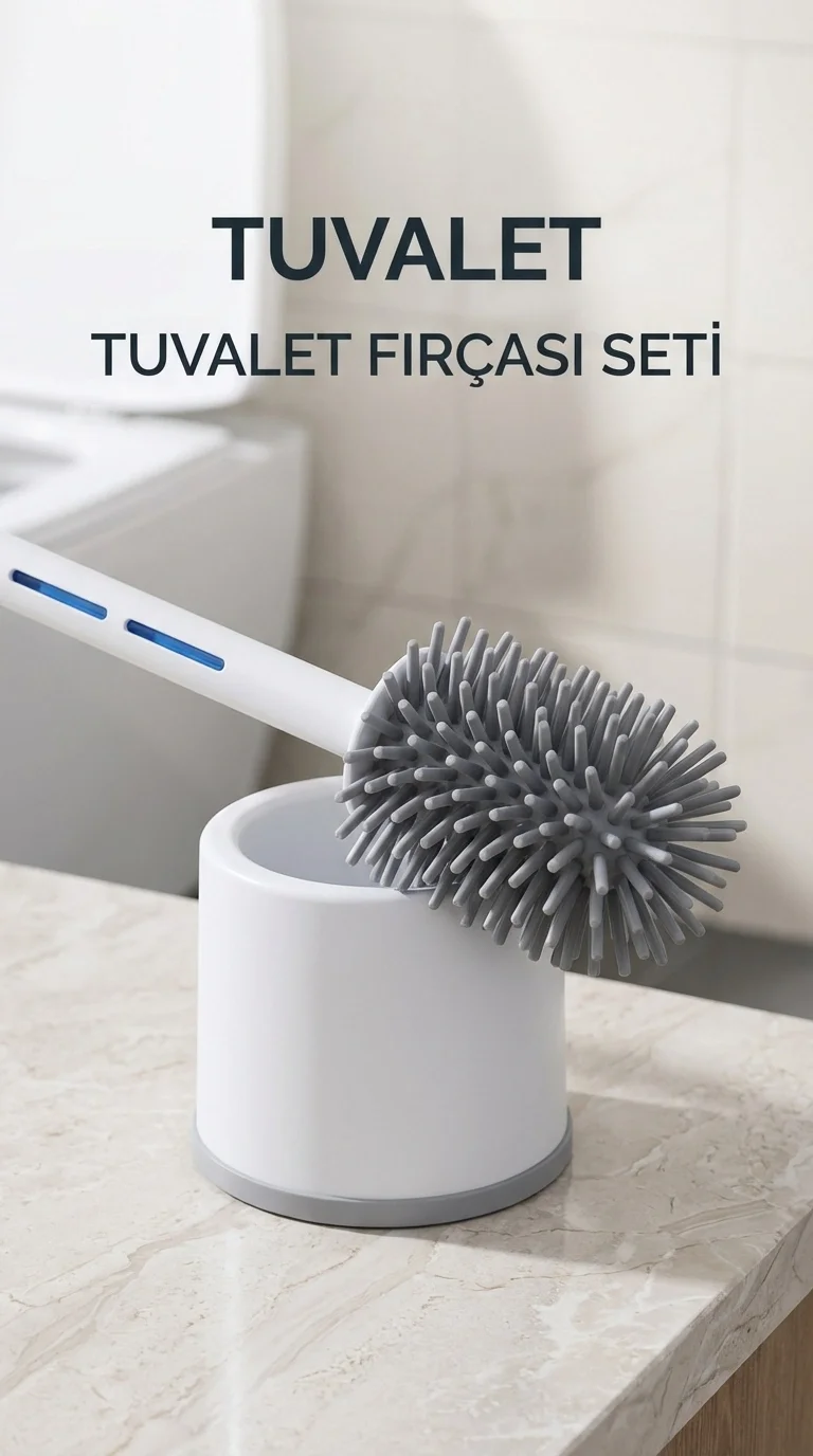 Silikon Deterjan Hazneli Esnek Tuvalet Fırçası Banyo Temizlik Ürü