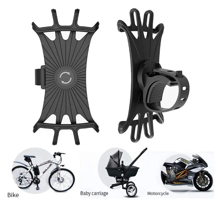Silikon Esnek Bisiklet Telefon Tutucu 360 Derece Dönebilen, Motos