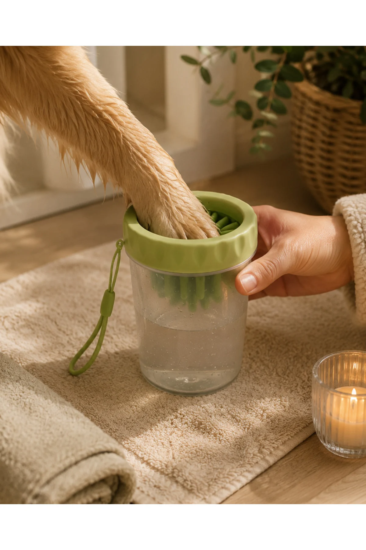 Silikon Fırçalı Köpek Pati Temizleme Kabı Orta ve Büyük Irklar İçin - Lisinya