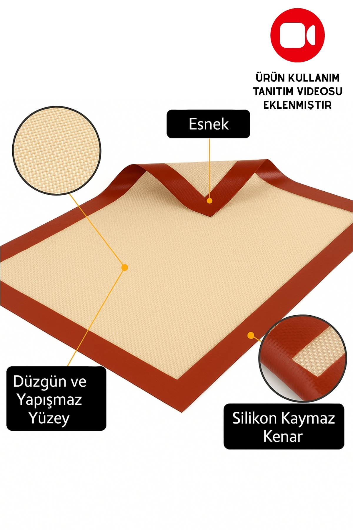 Silikon Fırın Matı – Yanmaz, Yapışmaz, Yıkanabilir, Tekrar Kullan