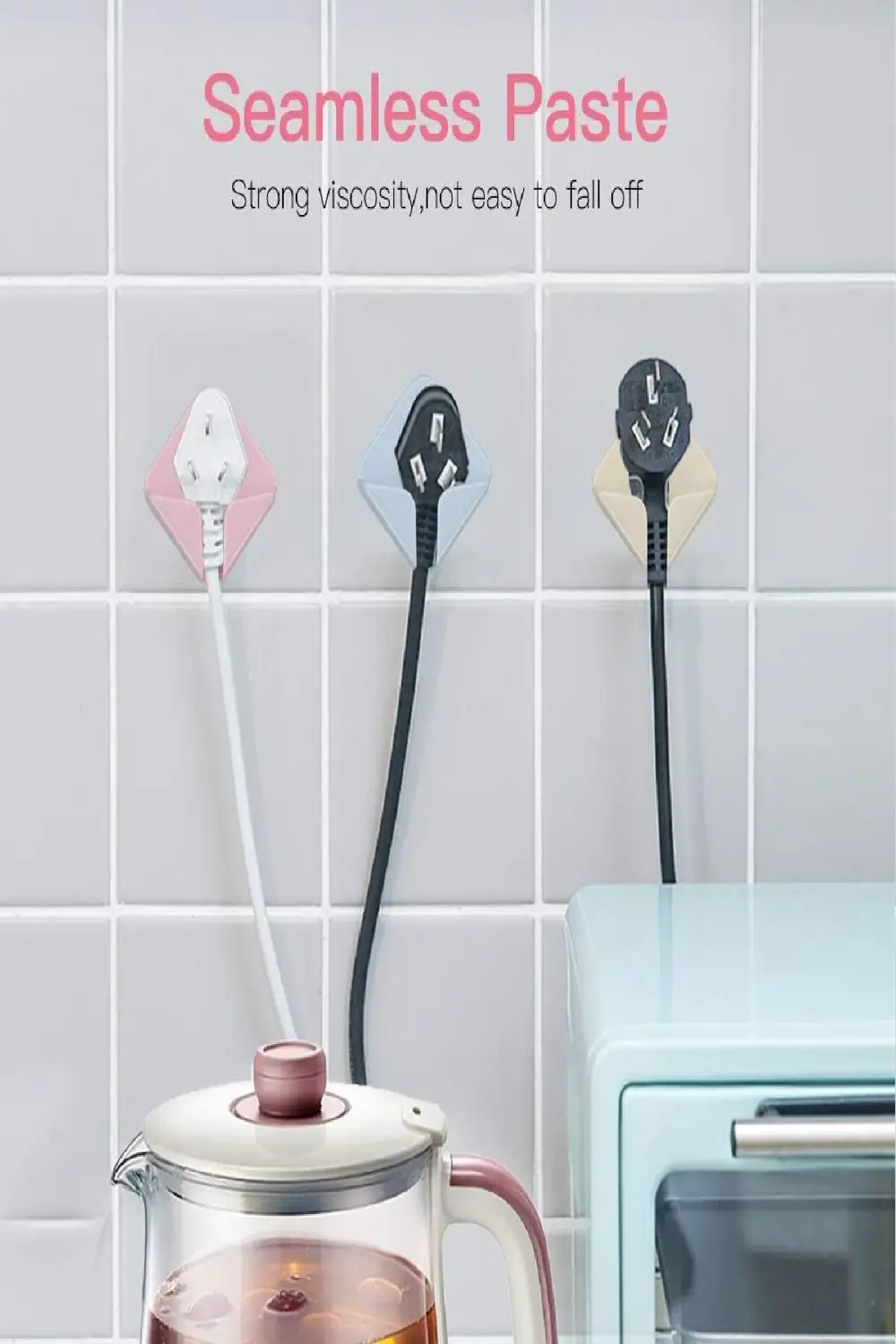 Silikon Fiş ve Kablo Tutucu – Kendinden Yapışkanlı, İkili Set, Ço