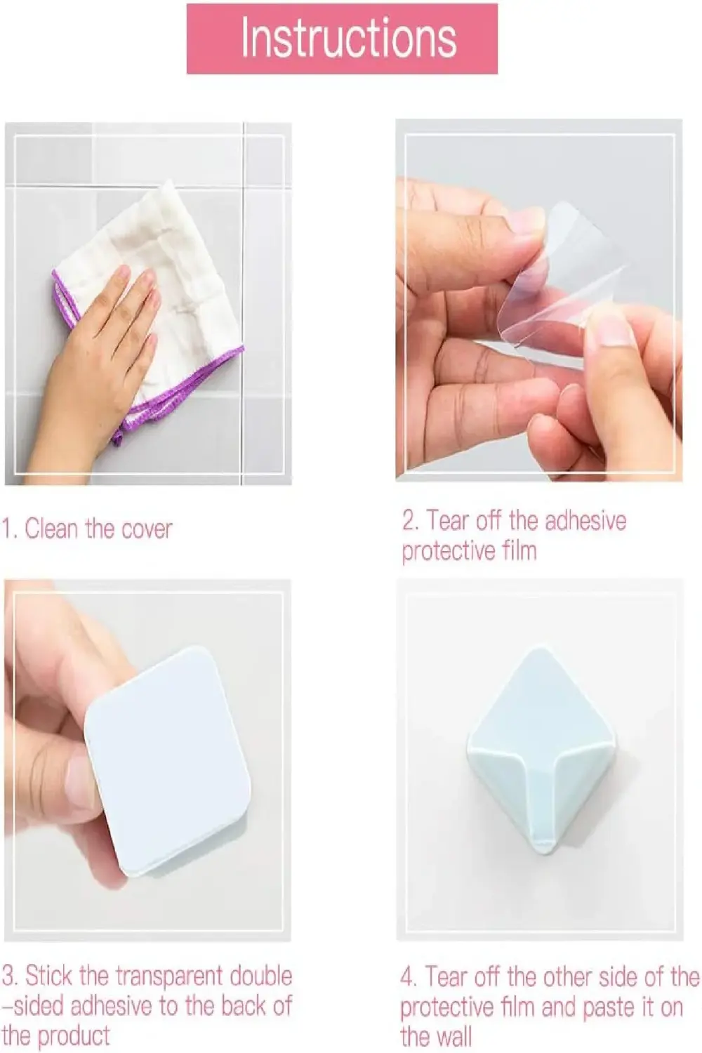 Silikon Fiş ve Kablo Tutucu – Kendinden Yapışkanlı, İkili Set, Ço