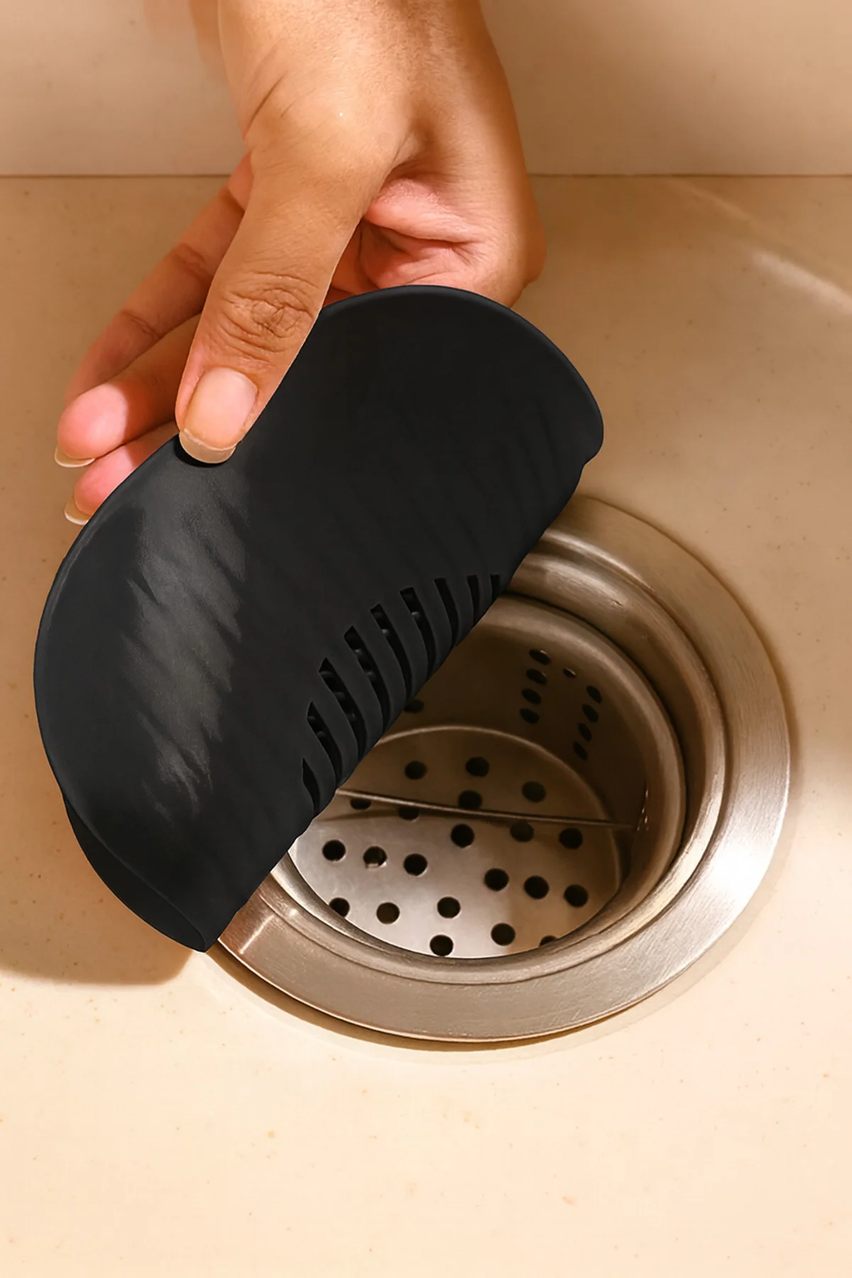 Silikon Gider Koku Önleyici Süzgeç Siyah
