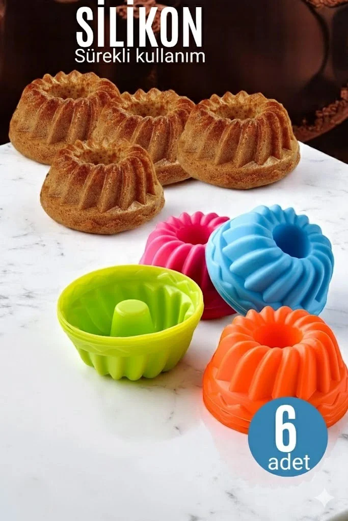 Silikon Göbekli Muffin Cupcake Kalıbı - Sürekli Kullanım Muffin Kek Kalıbı 6 Adet Diğer Silikon Göbekli Muffin Cupcake Kalıbı - Sürekli Kullanım Muffin Kek Kalıbı 6 Adet Diğer