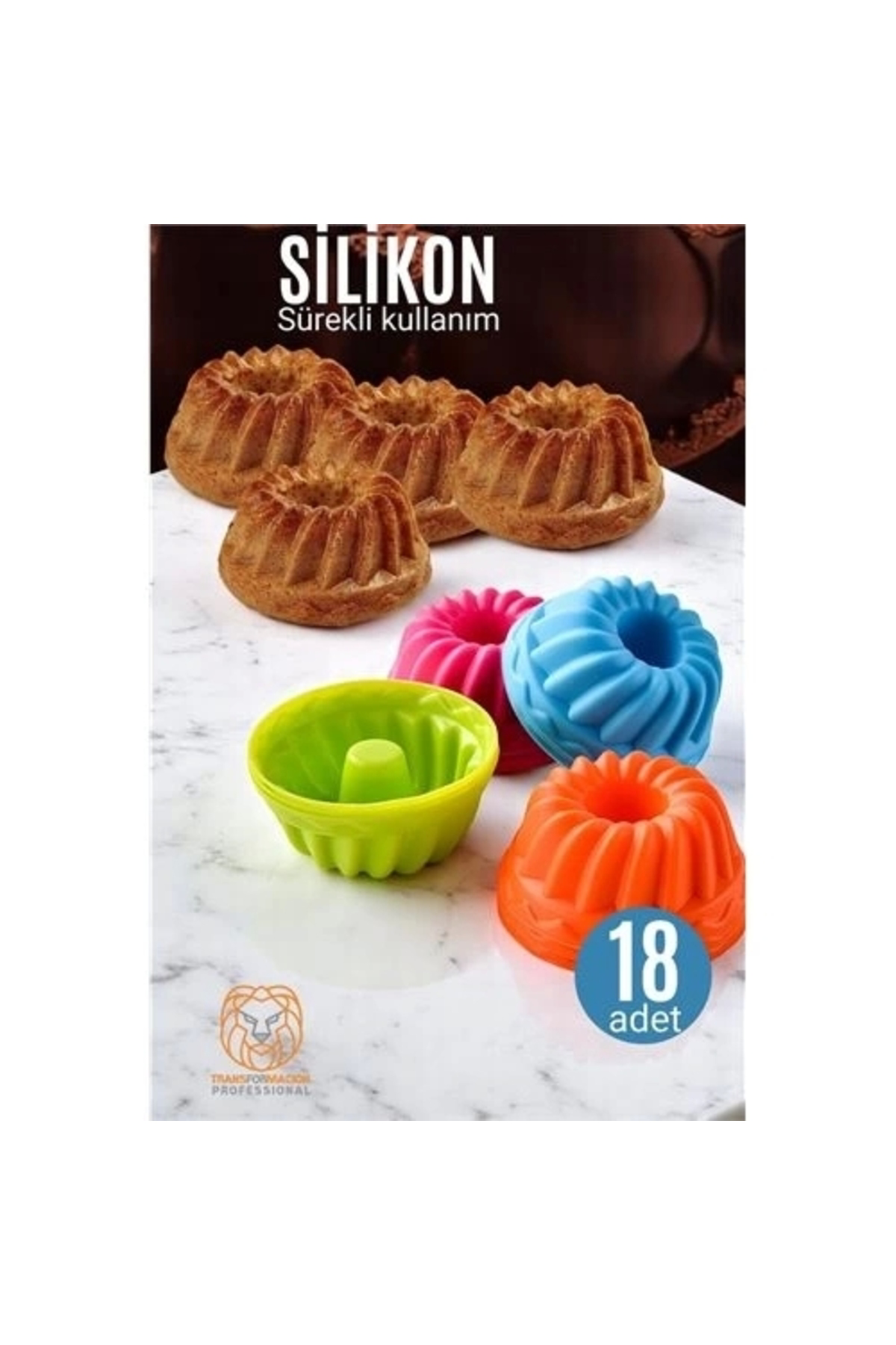 	 Teknodayim Silikon Göbekli Muffin Cupcake Kalibi - Sürekli Kullanim Muffin K
