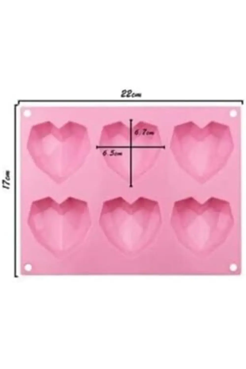 Silikon Kalp Çikolata Kalıbı, Mum Ve Sabun Kalıbı 6'li ecmelNM734