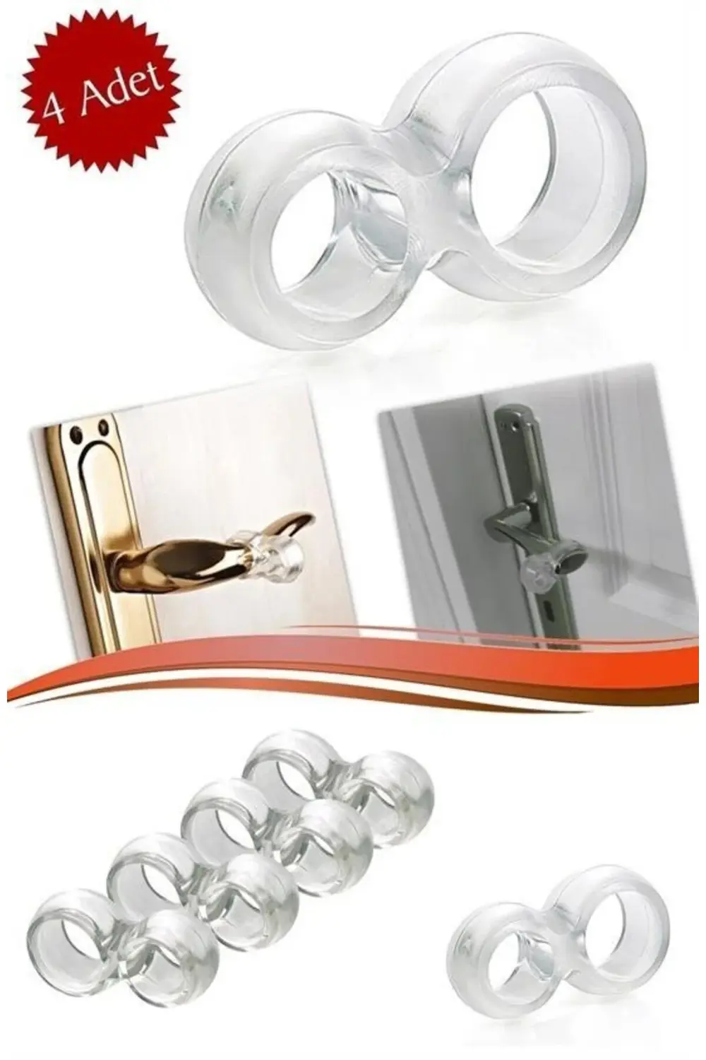 ® Silikon Kapı & Pencere Vurma Önleyici Stoper Kapı Tamponu 4 Ade