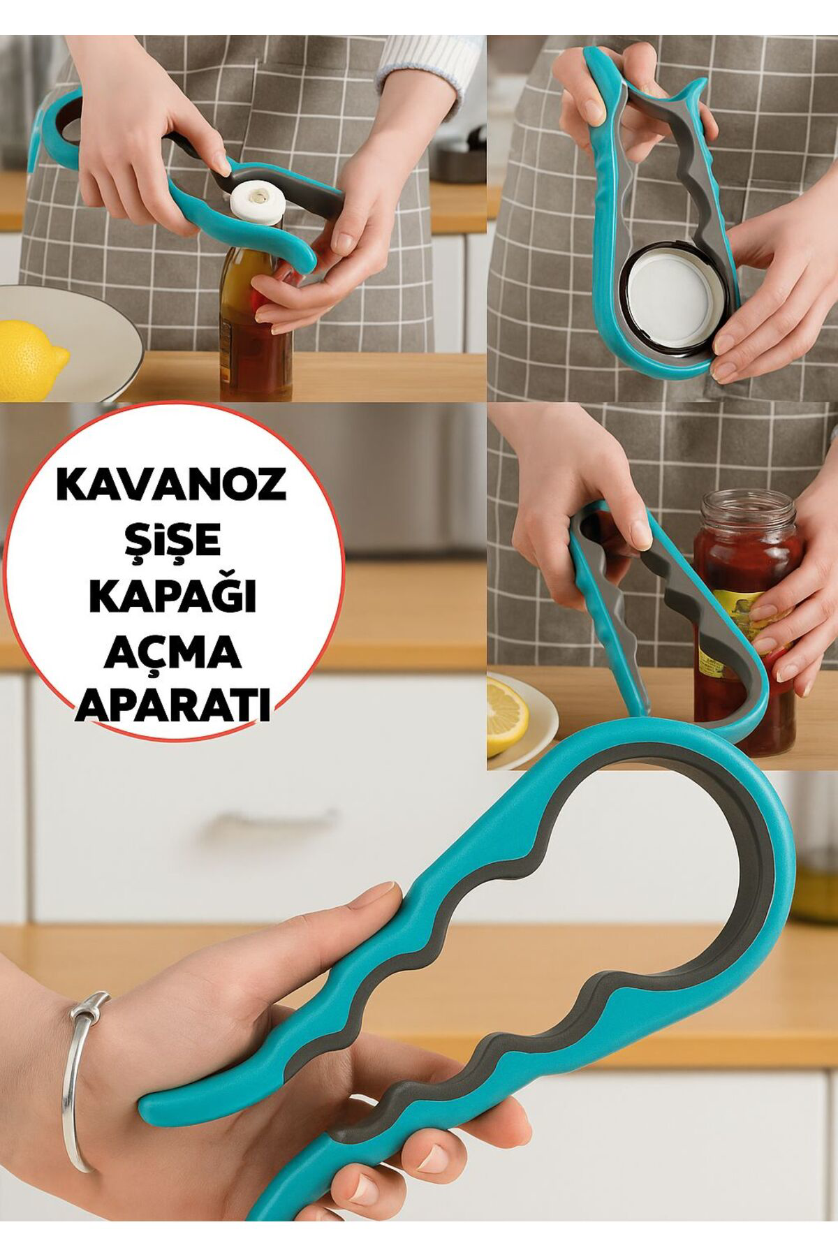 Silikon Kavanoz Açacağı – Farklı Kapak Boyutlarına Uygun Pratik Y
