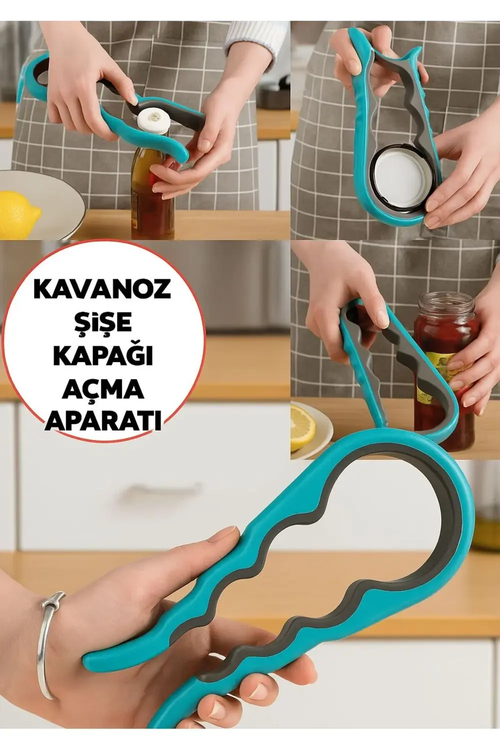 Silikon Kavanoz Açacağı – Farklı Kapak Boyutlarına Uygun Pratik Y