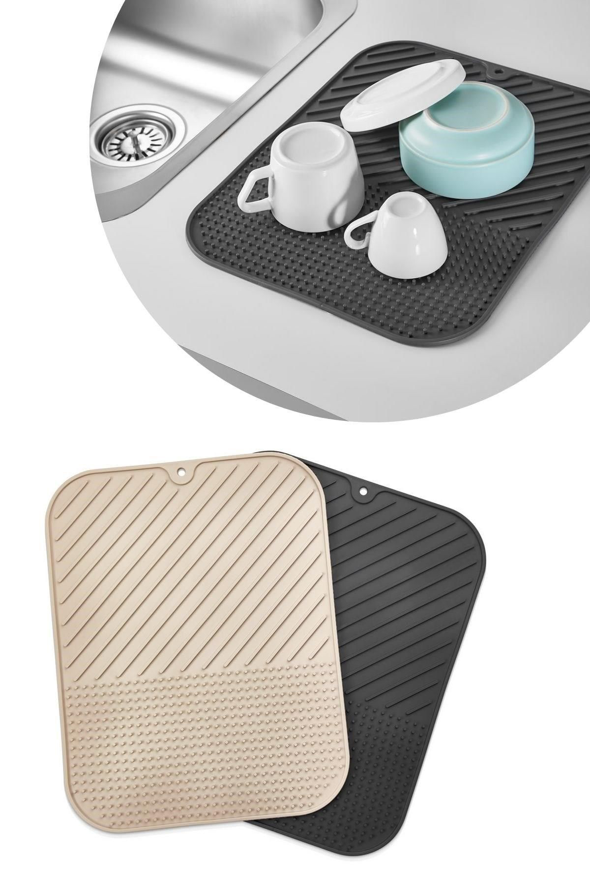 Silikon Kaydırmaz Mutfak İçin Bulaşık Matı, Çok Amaçlı Kurutmalık