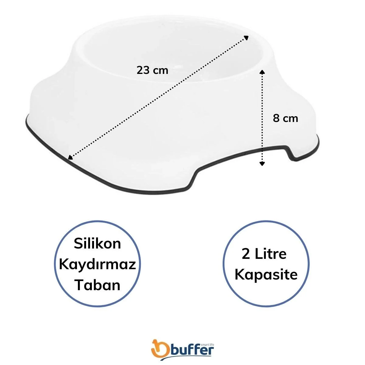 Silikon Kaydırmaz Taban Plastik Kedi Ve Köpek Mama Ve Su Kabı 2 L Bx40 Fiyatı, Yorumları ve Özellikleri