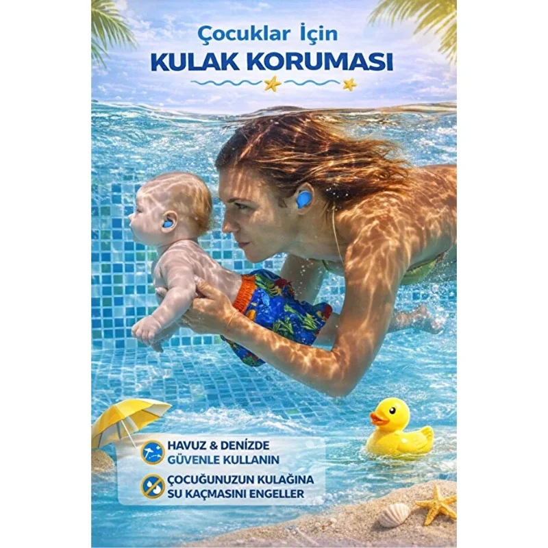 Silikon Kulak Tıkacı - 6'lı Özel Kutulu - Su Geçirmez ve Gürültü 