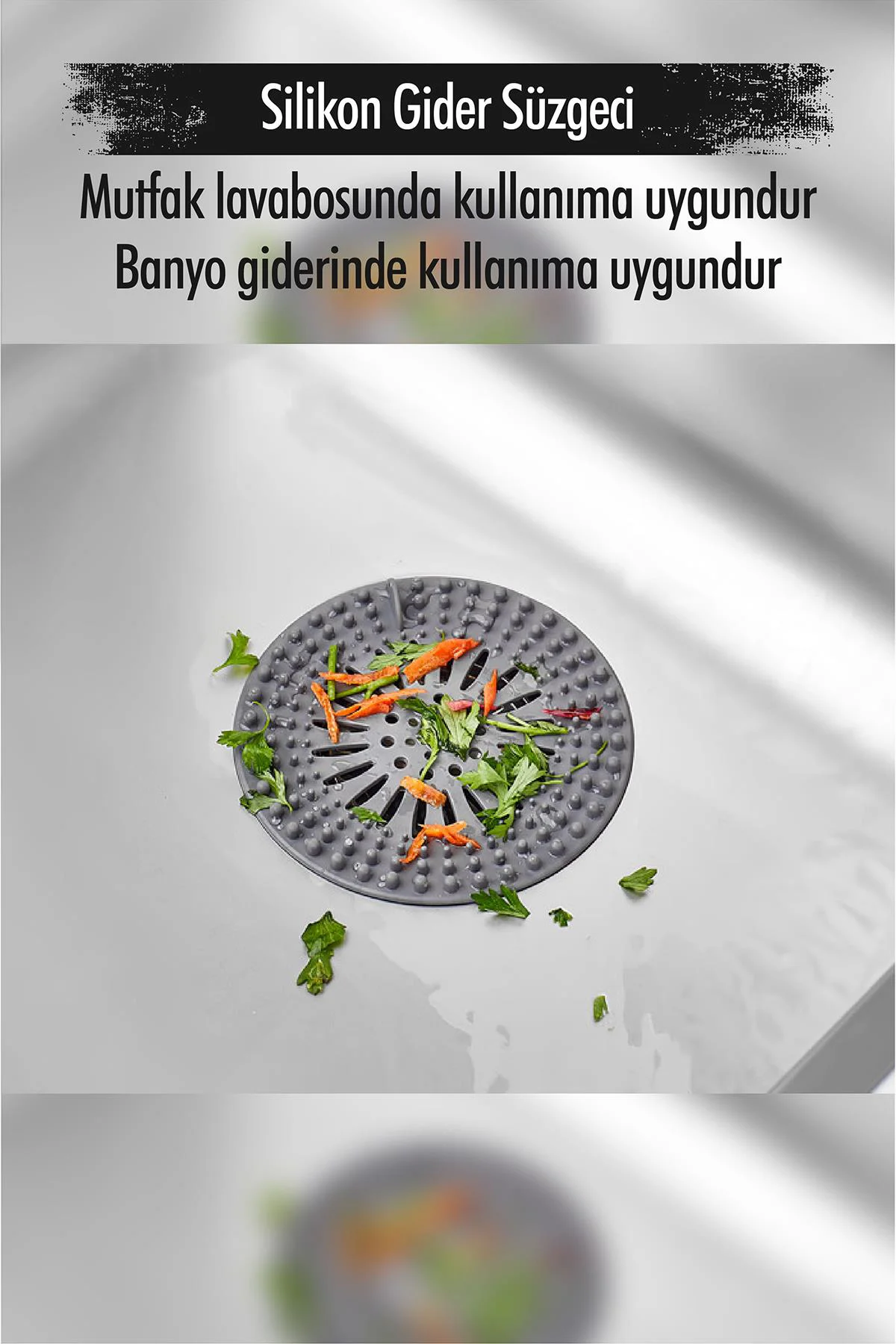 Silikon Lavabo Gideri Süzgeci - Yüzey Kirlenmesini Önleyen Pratik Gider Filtresi
