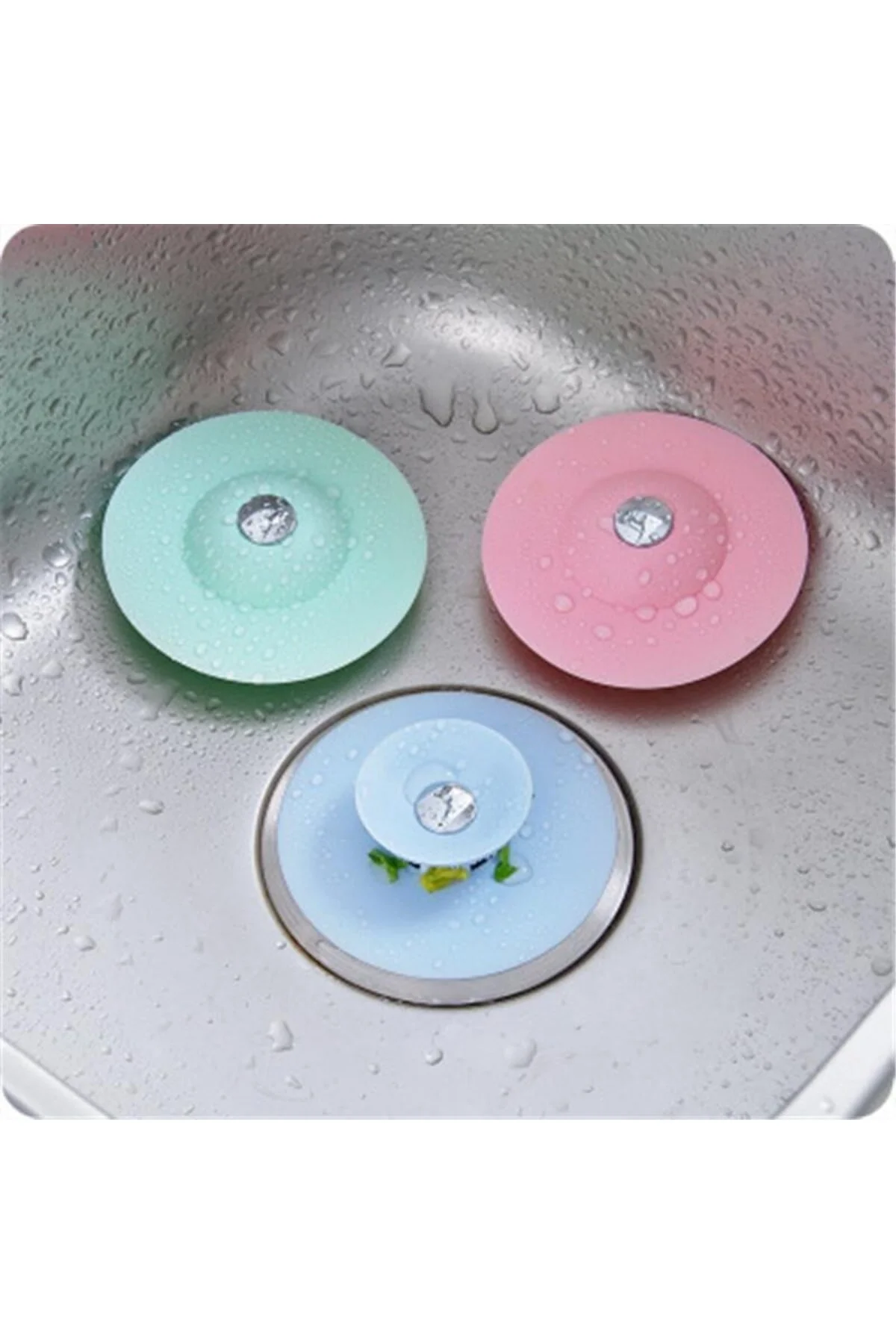 Silikon Malzeme Banyo Mutfak Gider Evye Lavabo İçine Çöp Tıpası Kaydırmaz Süzgeç Çeşitleri Modelleri - Görsel 4