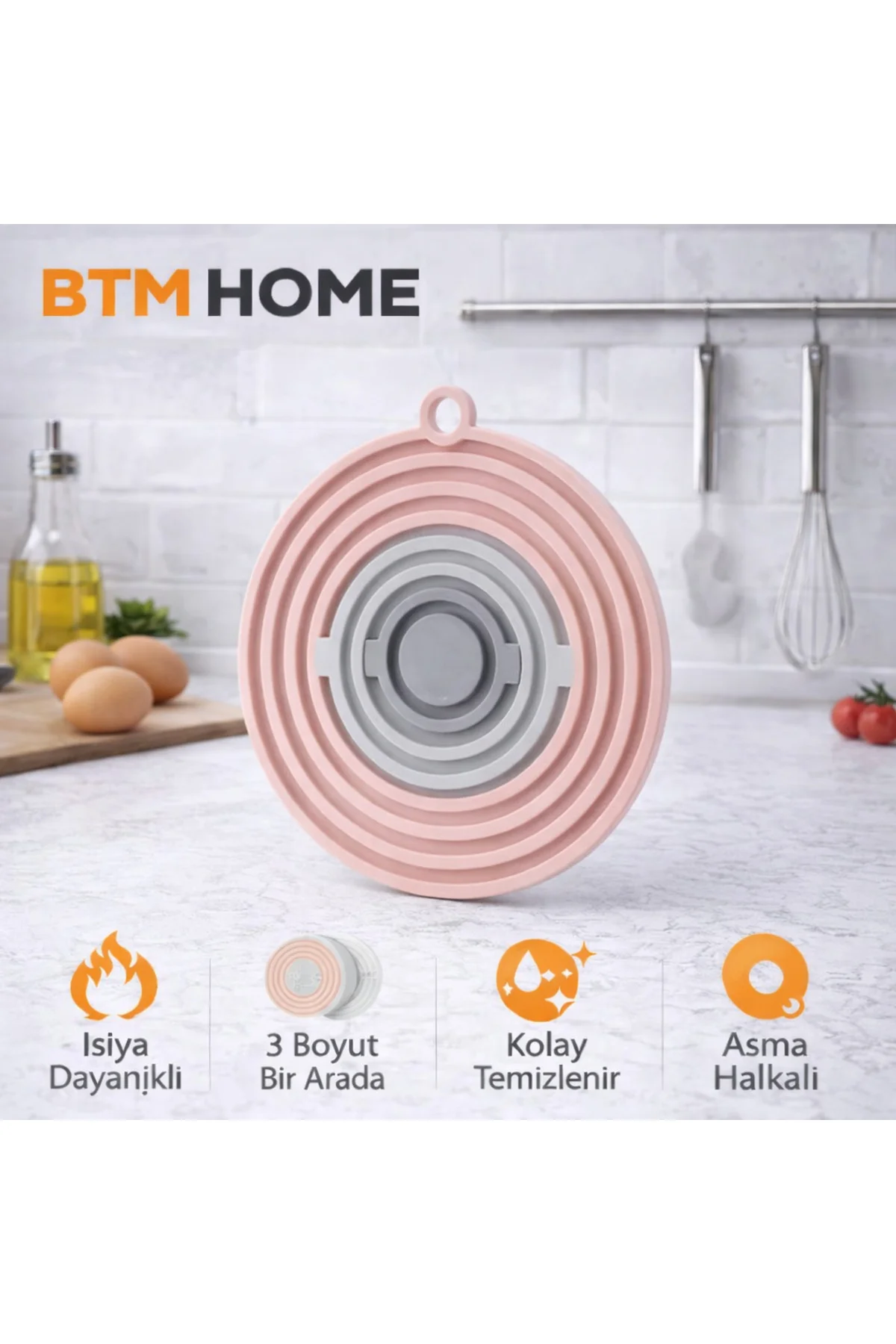 Silikon Nihale 3 Parça Set Isıya Dayanıklı Katlanabilir Tencere T