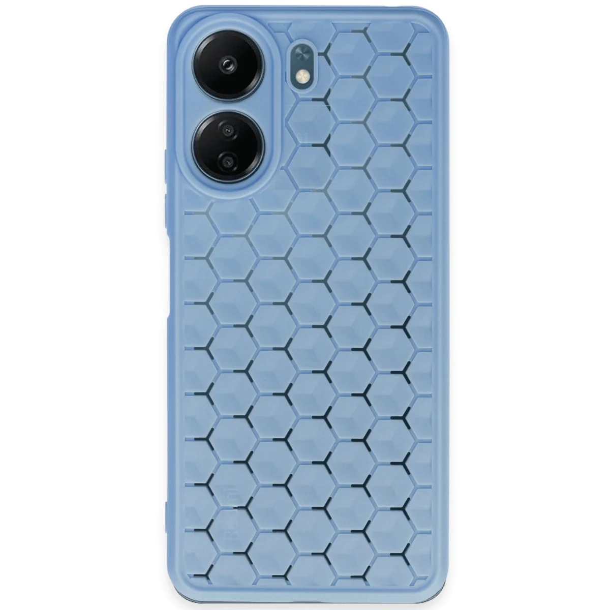 Silikon Petek Desenli Telefon Kılıfı - 13C Mavi