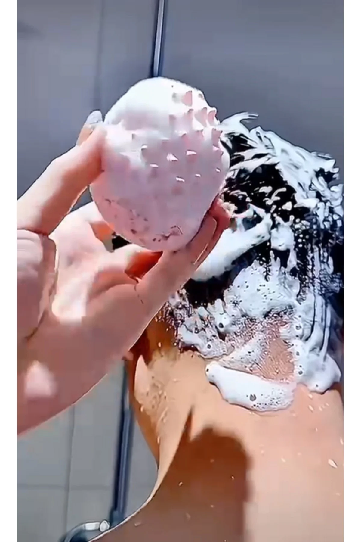 Silikon Saç Derisi Masaj Tarağı | Duşta Kullanım, Kirpi Başlıklı 