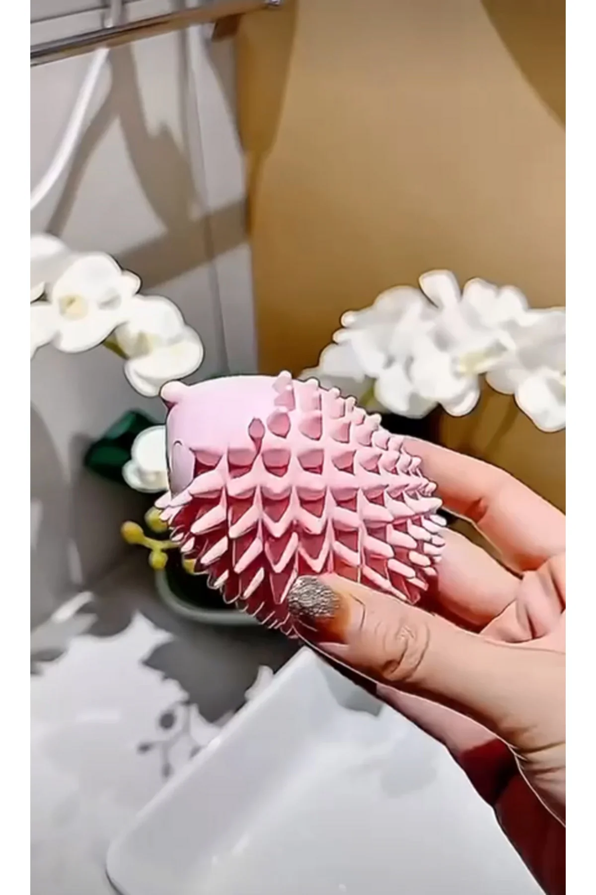 Silikon Saç Derisi Masaj Tarağı | Duşta Kullanım, Kirpi Başlıklı 