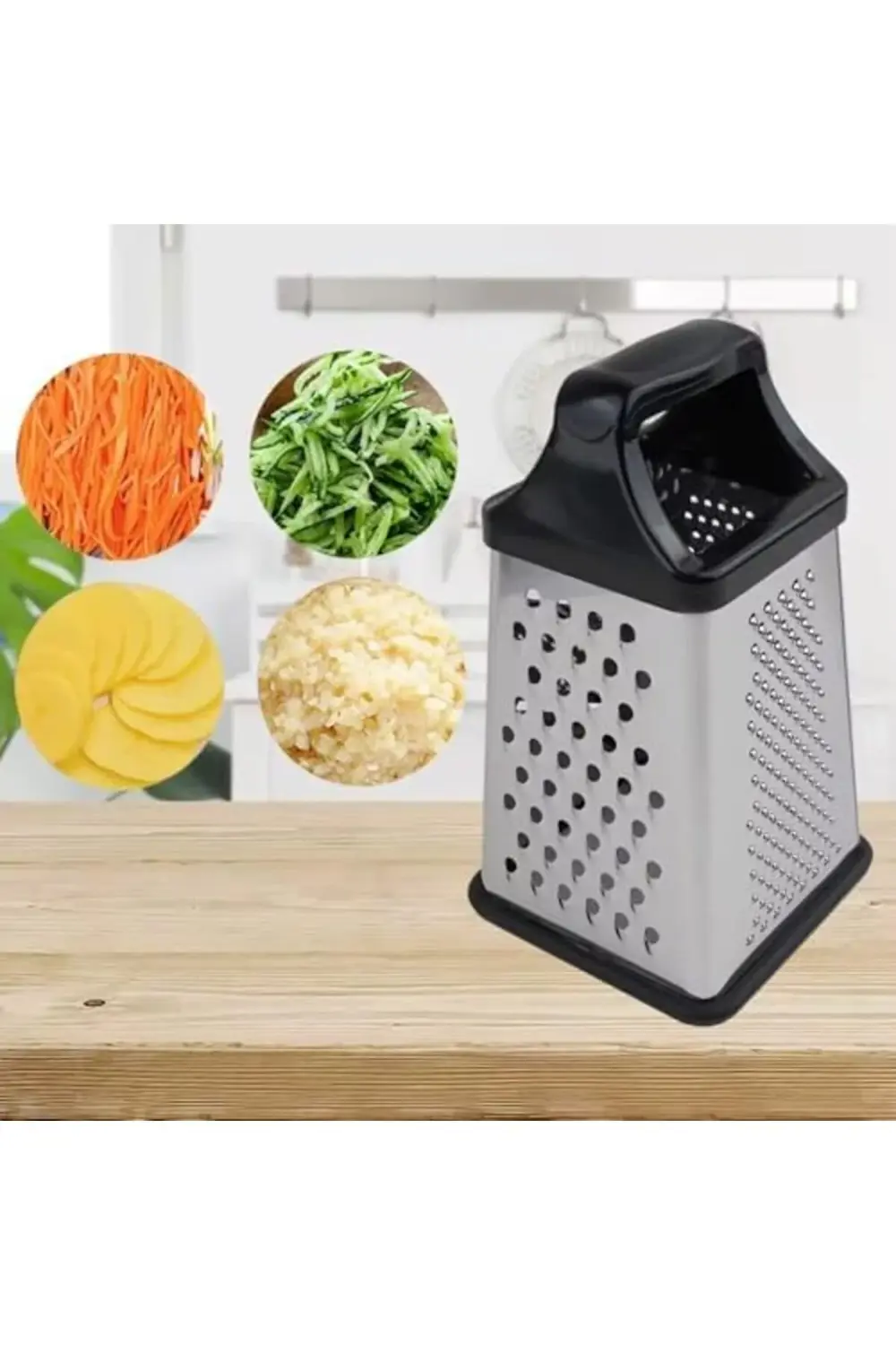 Silikon Saplı 4 Yüzeyli Kaymaz Tabanlı Paslanmaz Çelik Rende – Er