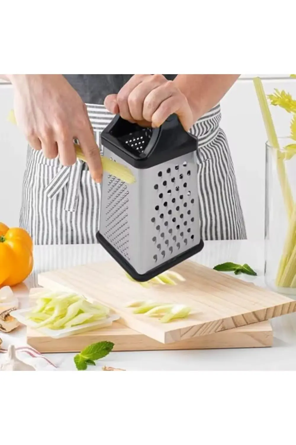 Silikon Saplı 4 Yüzeyli Kaymaz Tabanlı Paslanmaz Çelik Rende – Er