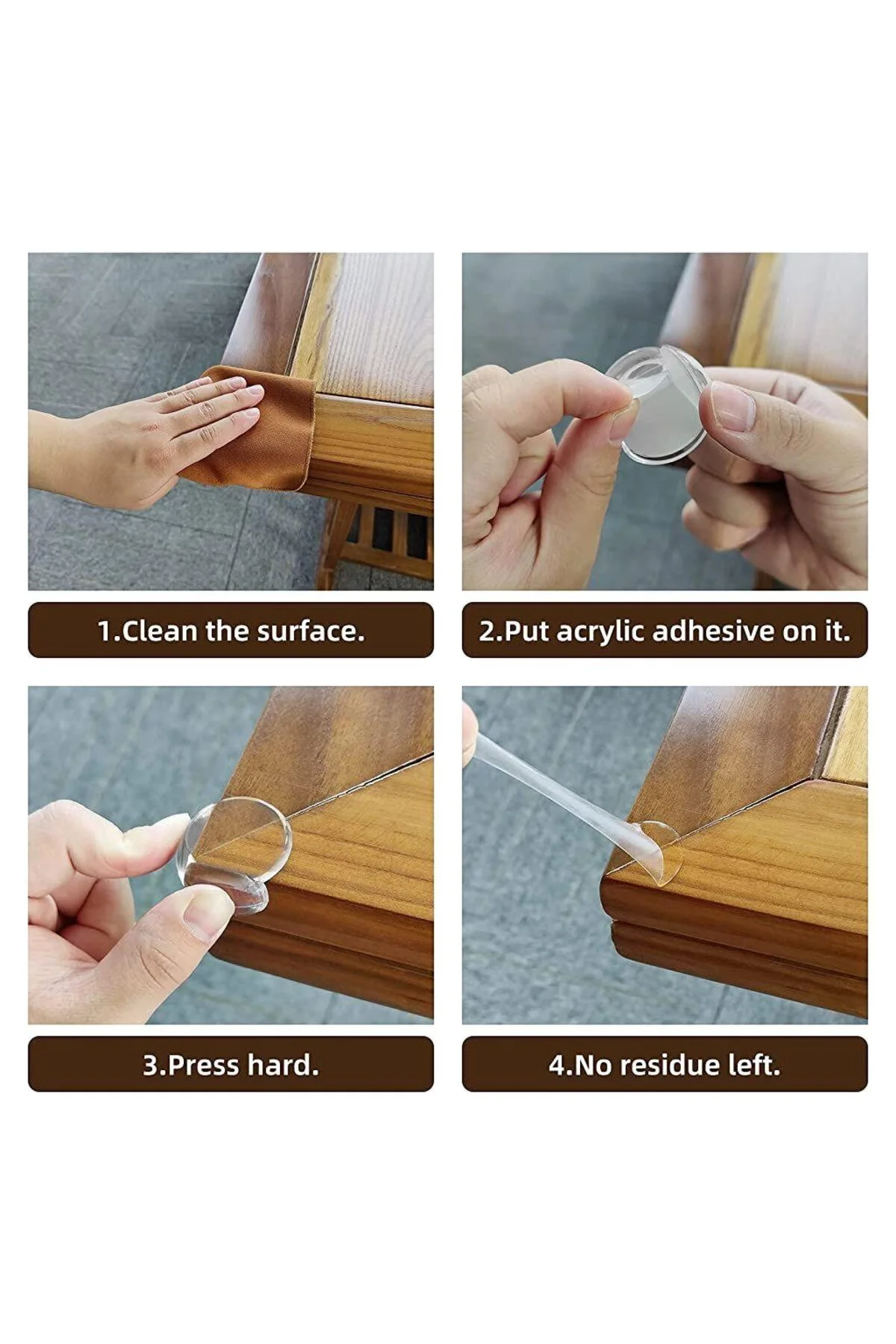 Silikon Şeffaf Masa Kenarı Köşe Koruması
