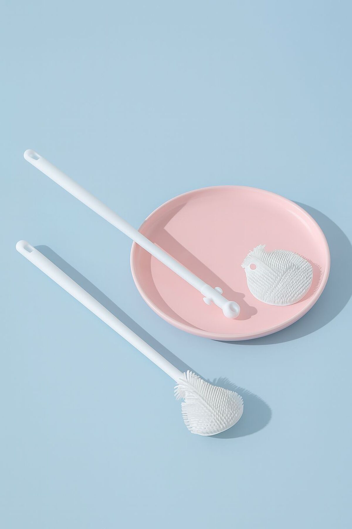 Silikon Şişe Temizleme Fırçası Seti - Uzun Saplı Bardak Matara Ka