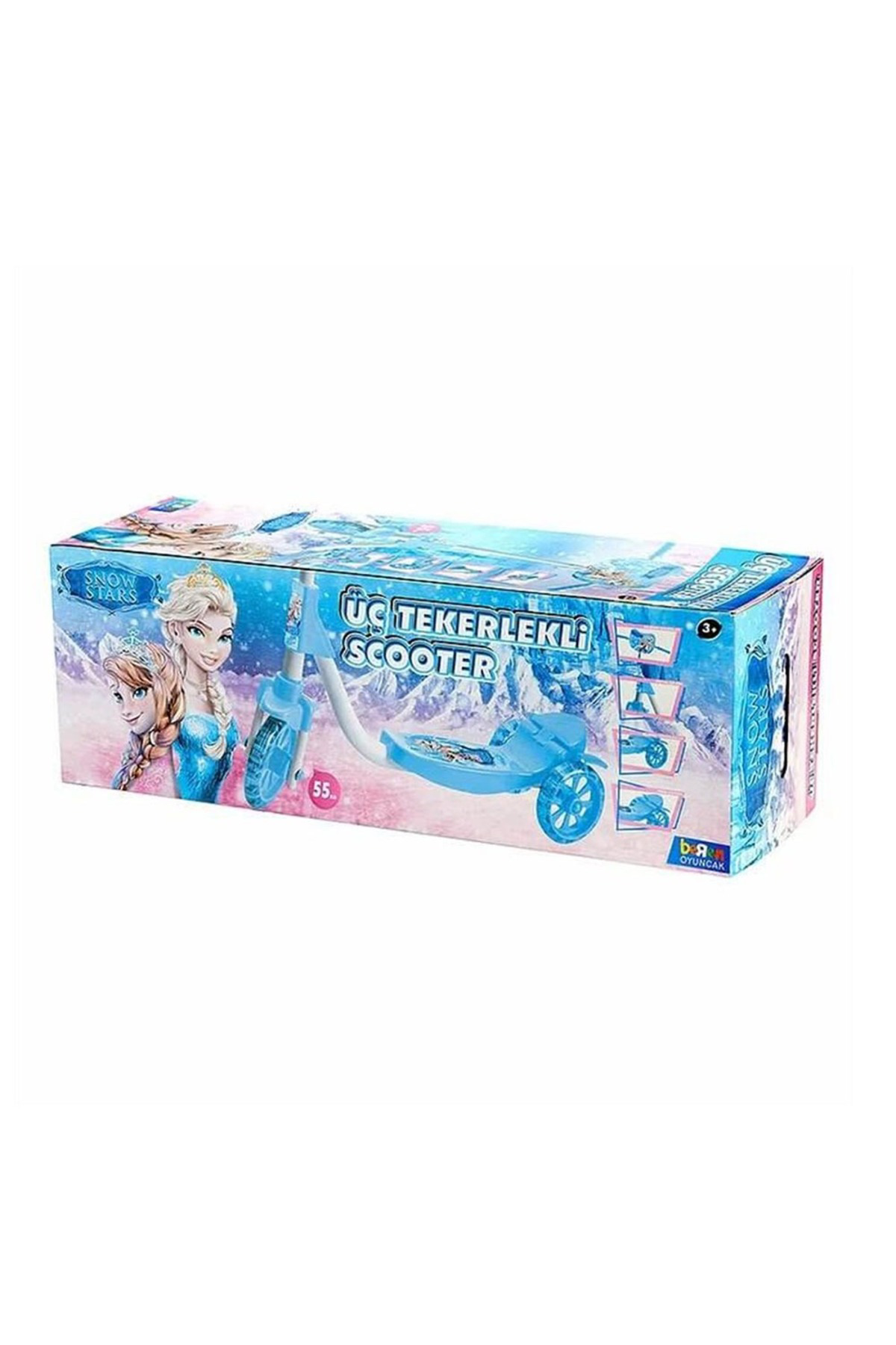 Oyuncak Store Silikon Tekerlekli Frenli 3 Teker Çocuk Scooter Frozen Karli Kiz
