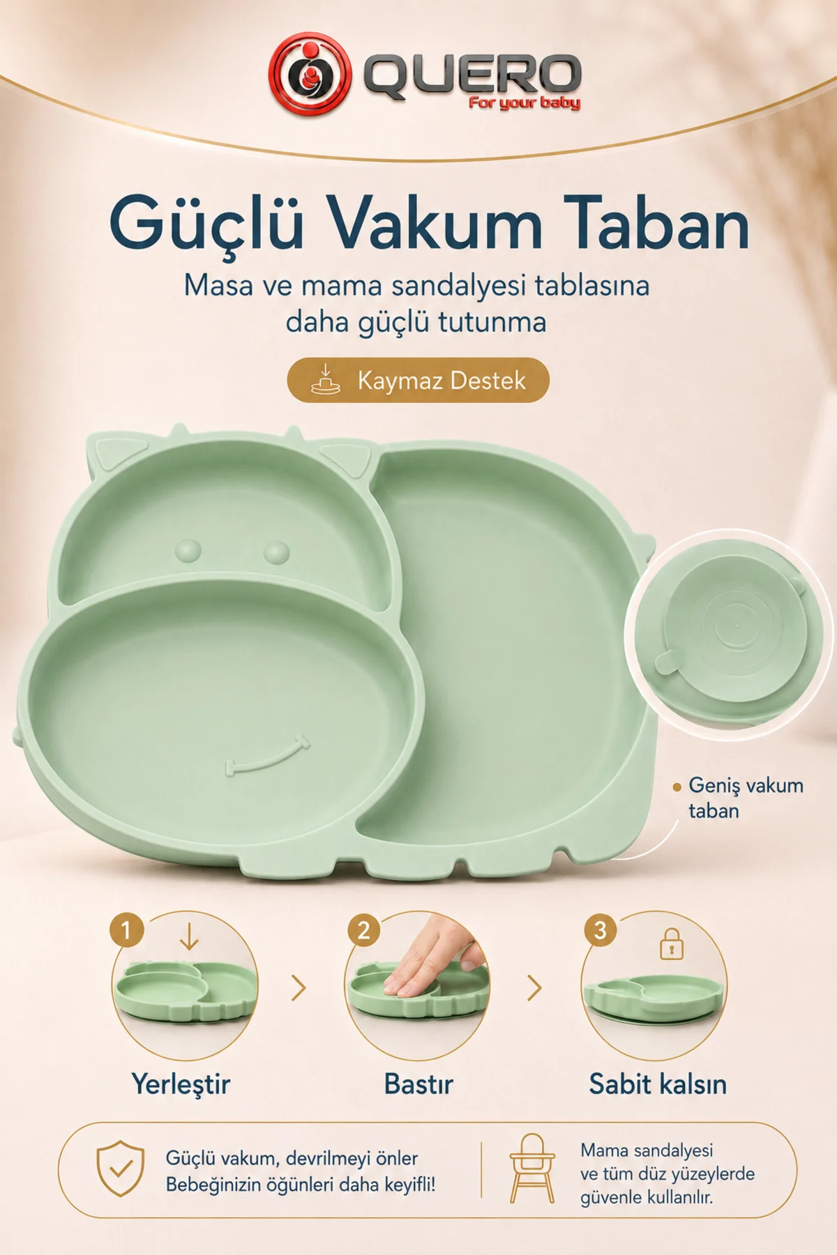 Silikon Vakumlu Bölmeli Mama Tabağı, Bebek Mama Tabağı, Vakumlu Bebek Çocuk Mama Tabağı 3 Bölmeli Mama Tabağı Fiyatı, Yorumları ve Özellikleri