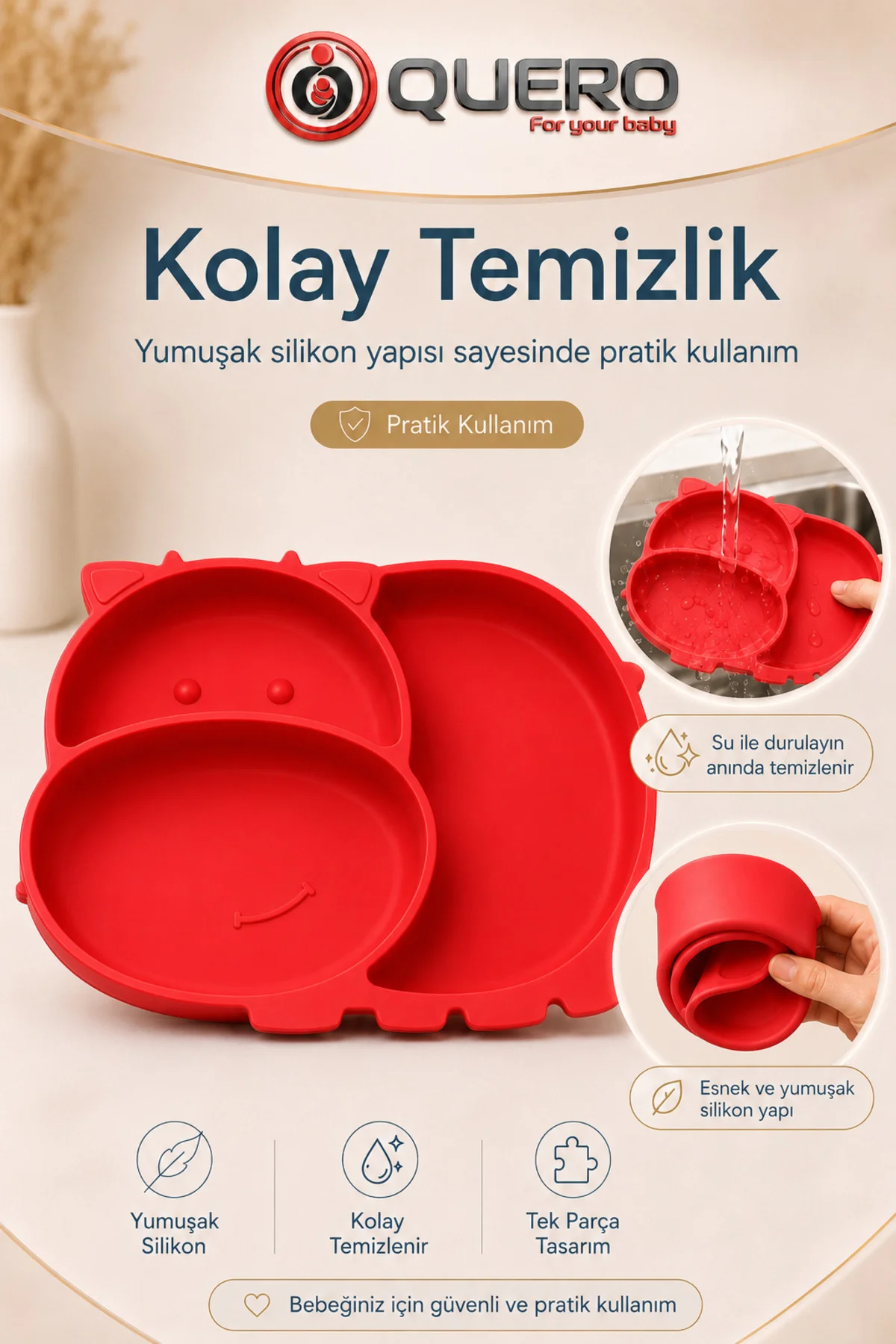 Silikon Vakumlu Bölmeli Mama Tabağı, Bebek Mama Tabağı, Vakumlu Bebek Çocuk Mama Tabağı 3 Bölmeli Mama Tabağı Fiyatı, Yorumları ve Özellikleri