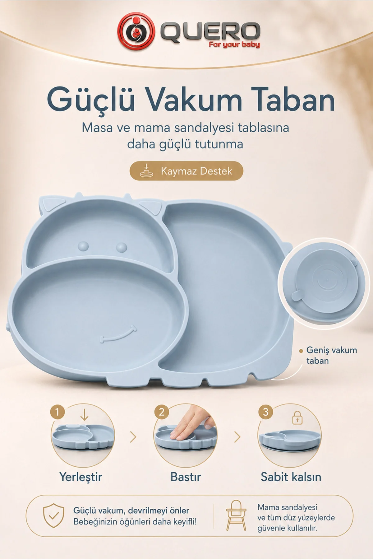 Silikon Vakumlu Bölmeli Mama Tabağı, Bebek Mama Tabağı, Vakumlu Bebek Çocuk Mama Tabağı 3 Bölmeli Mama Tabağı Fiyatı, Yorumları ve Özellikleri