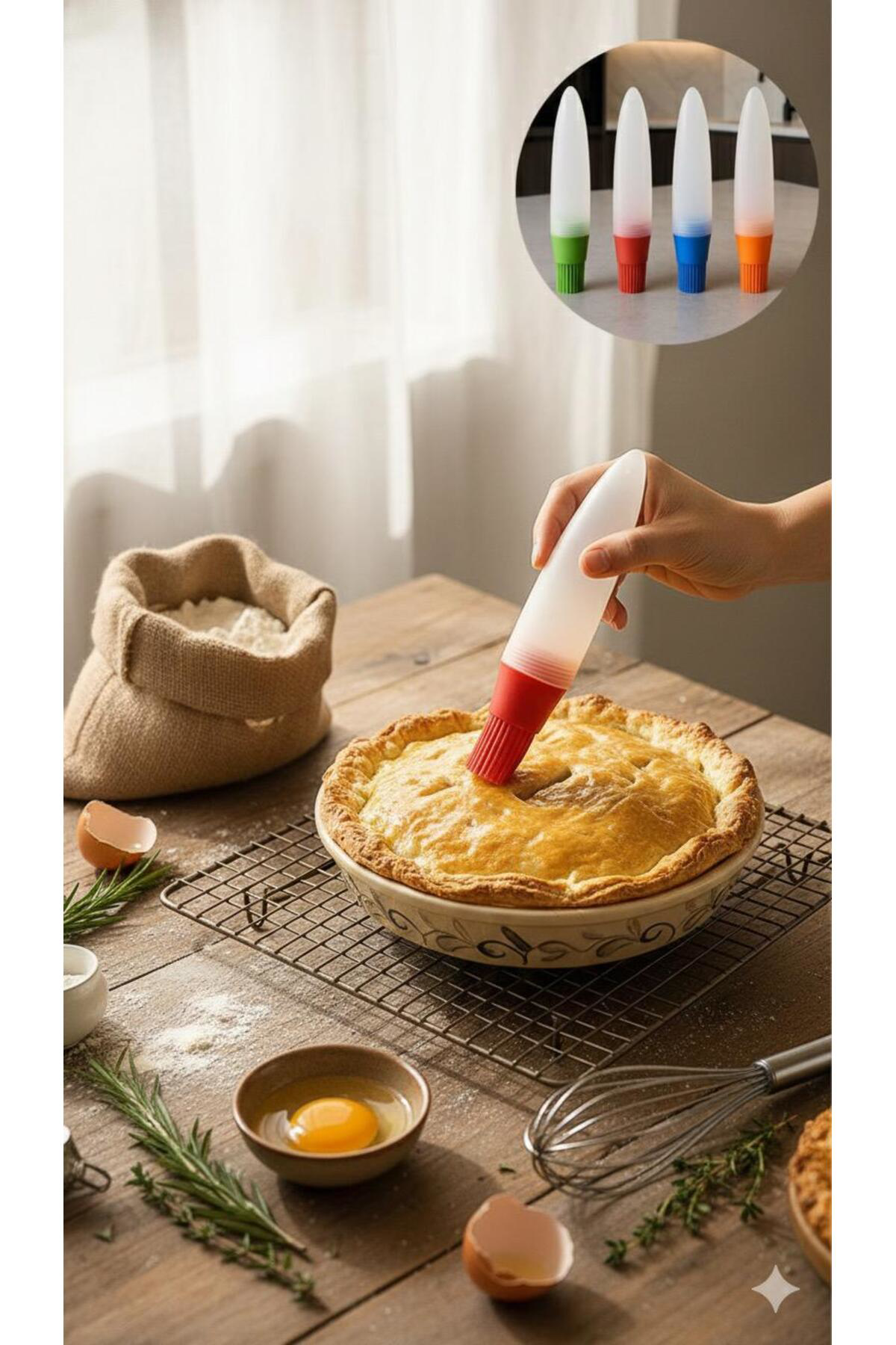 Silikon Yağ Sürme Fırçası – Sıkmalı Pratik Kullanım - YUMURTA FIR