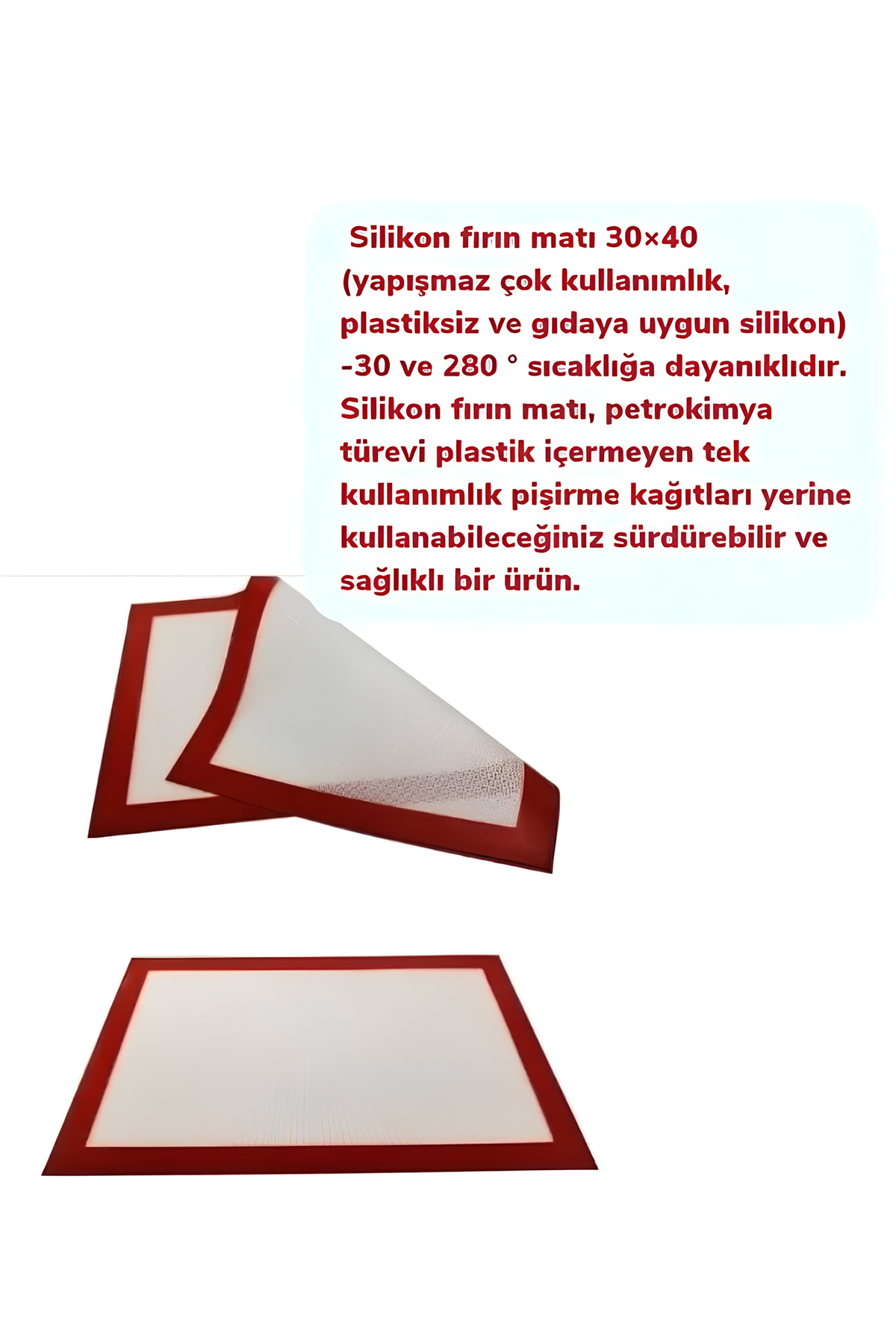 Silikon Yıkanabilir Fırın Pişirme Matı