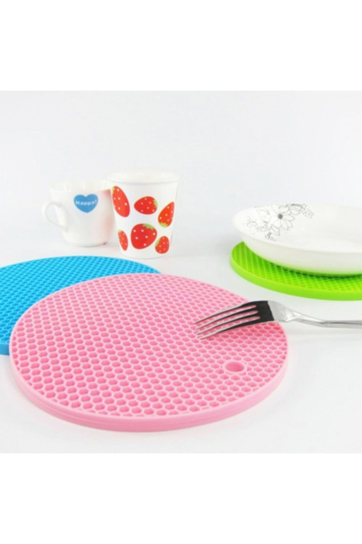 Silikon Yuvarlak Çay Demlik Altlığı Yanmaz Yapışmaz Nihale