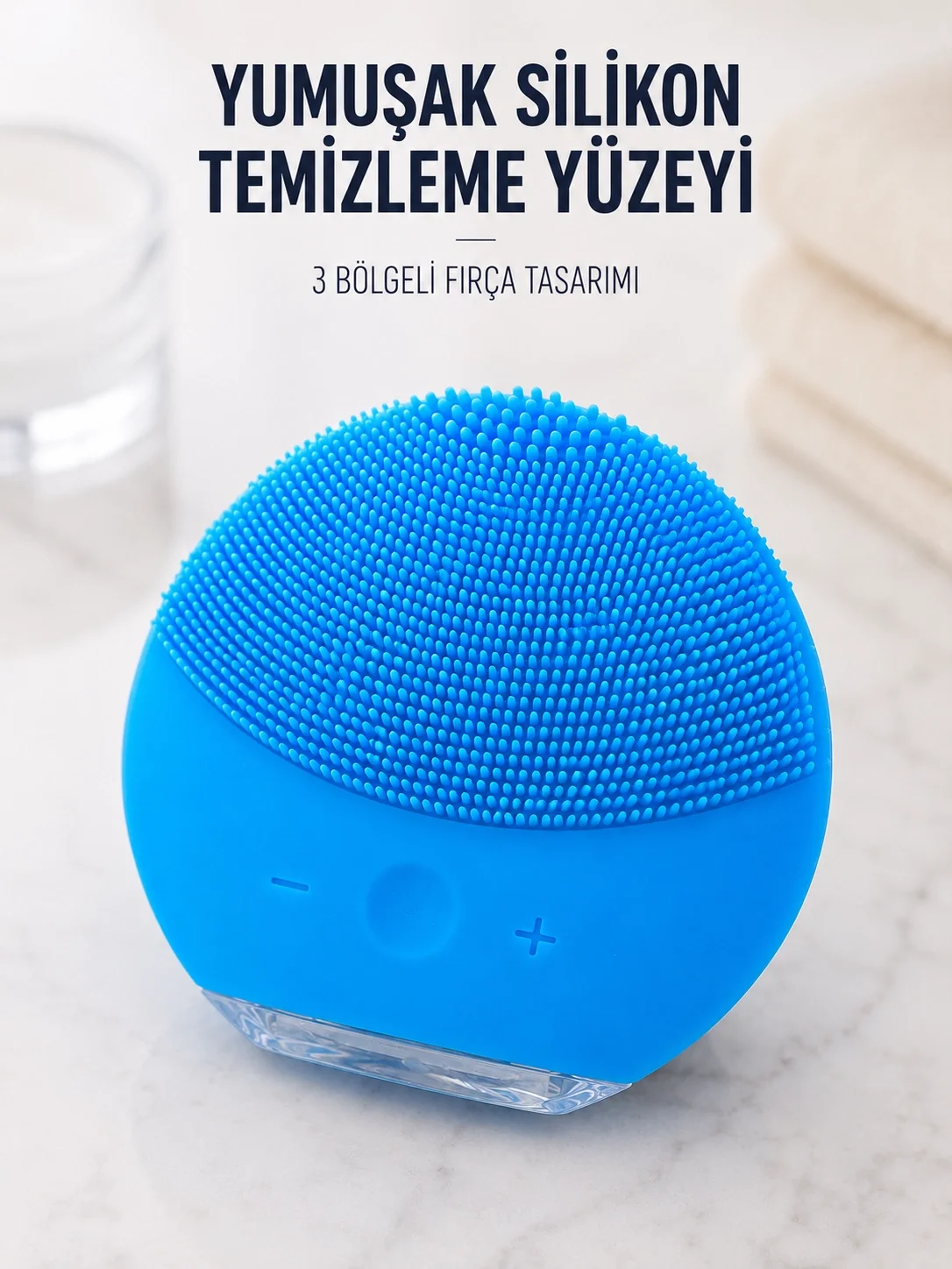 Silikon Yüz Temizleme Fırçası Ayarlanabilir Titreşimli Mavi Cilt Bakım Cihazı Silikon Yüz Temizleme Fırçası Ayarlanabilir Titreşimli Mavi Cilt Bakım Cihazı