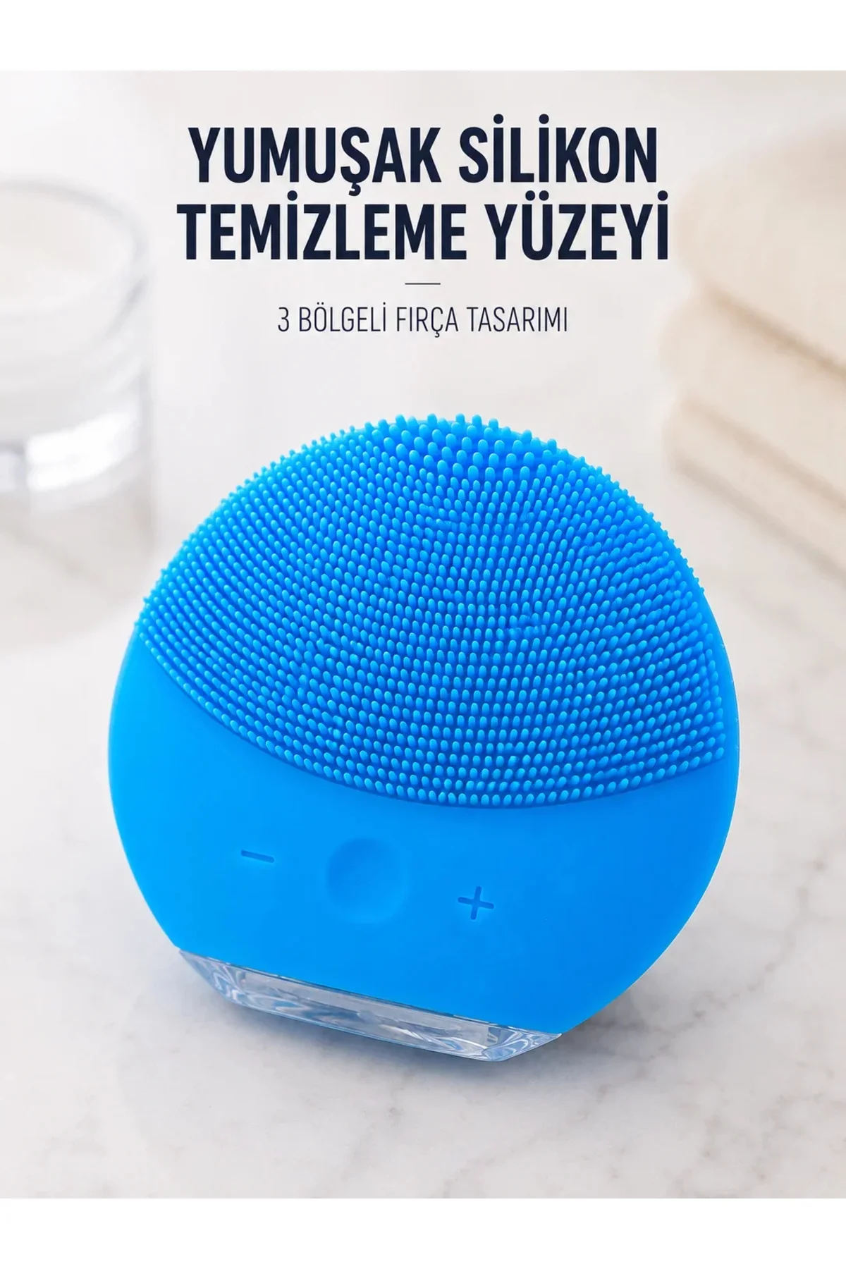 Silikon Yüz Temizleme Fırçası Ayarlanabilir Titreşimli Mavi Cilt Bakım Cihazı Silikon Yüz Temizleme Fırçası Ayarlanabilir Titreşimli Mavi Cilt Bakım Cihazı