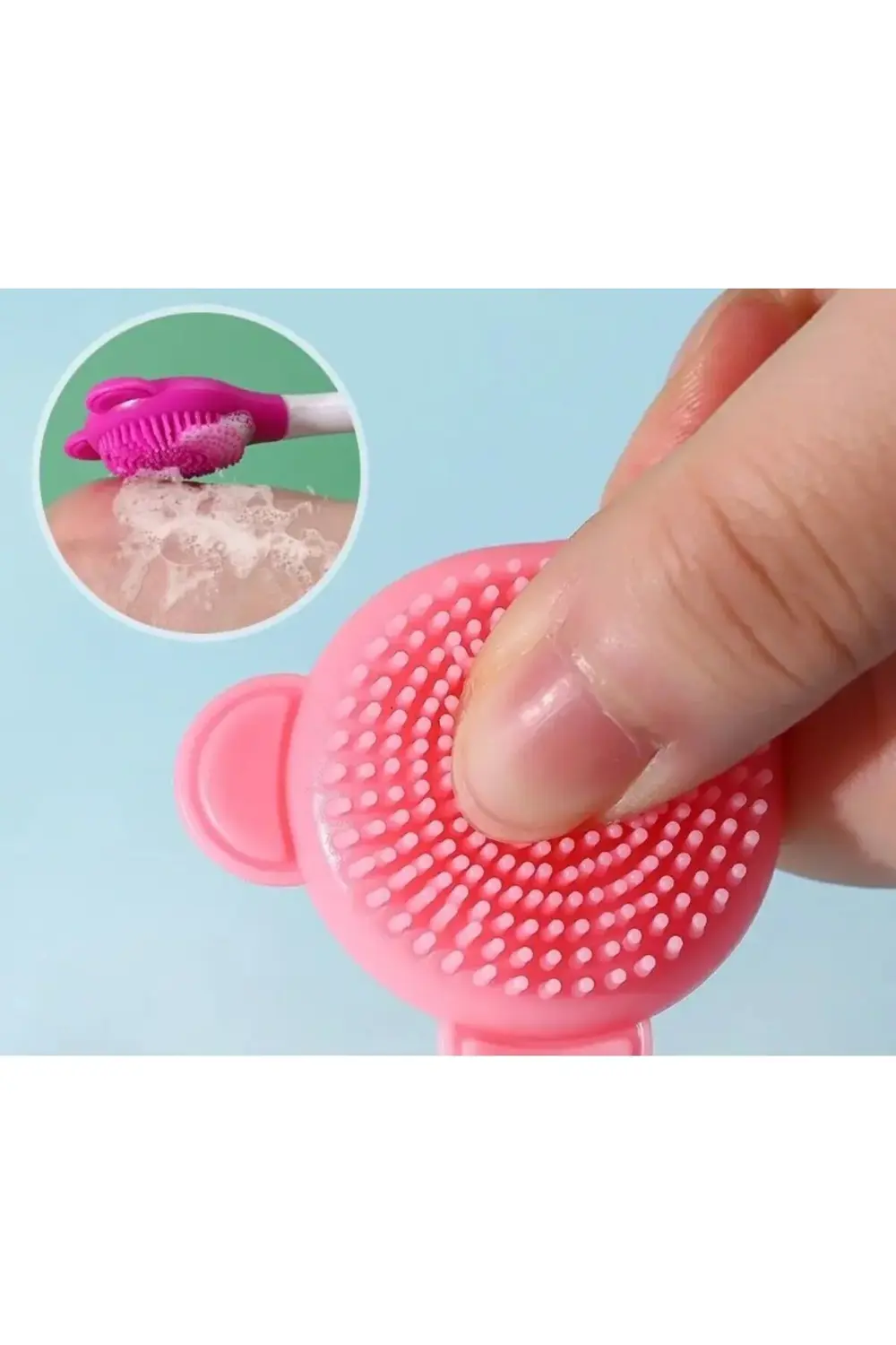 Silikon Yüz Temizleme Fırçası ve Maske Uygulama Spatulası