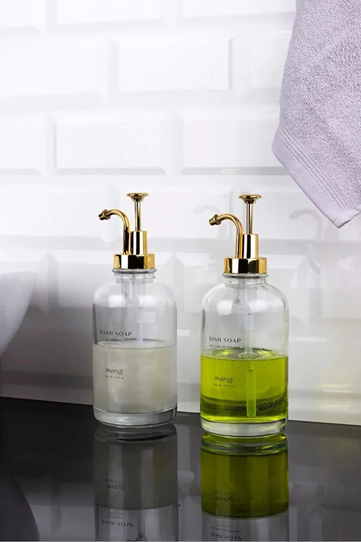 Silindir Altın Pompalı Sıvı Sabunluk 500 ml Silindir Altın Pompalı Sıvı Sabunluk 500 ml - Görsel 3