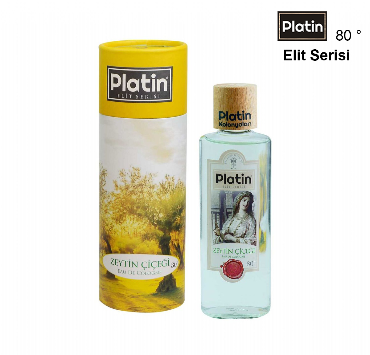 Platin Kolonya & Parfüm Silindir Kutulu Elit Seri 250Cc.80° Zeytin Çiçeği Kolonyasi