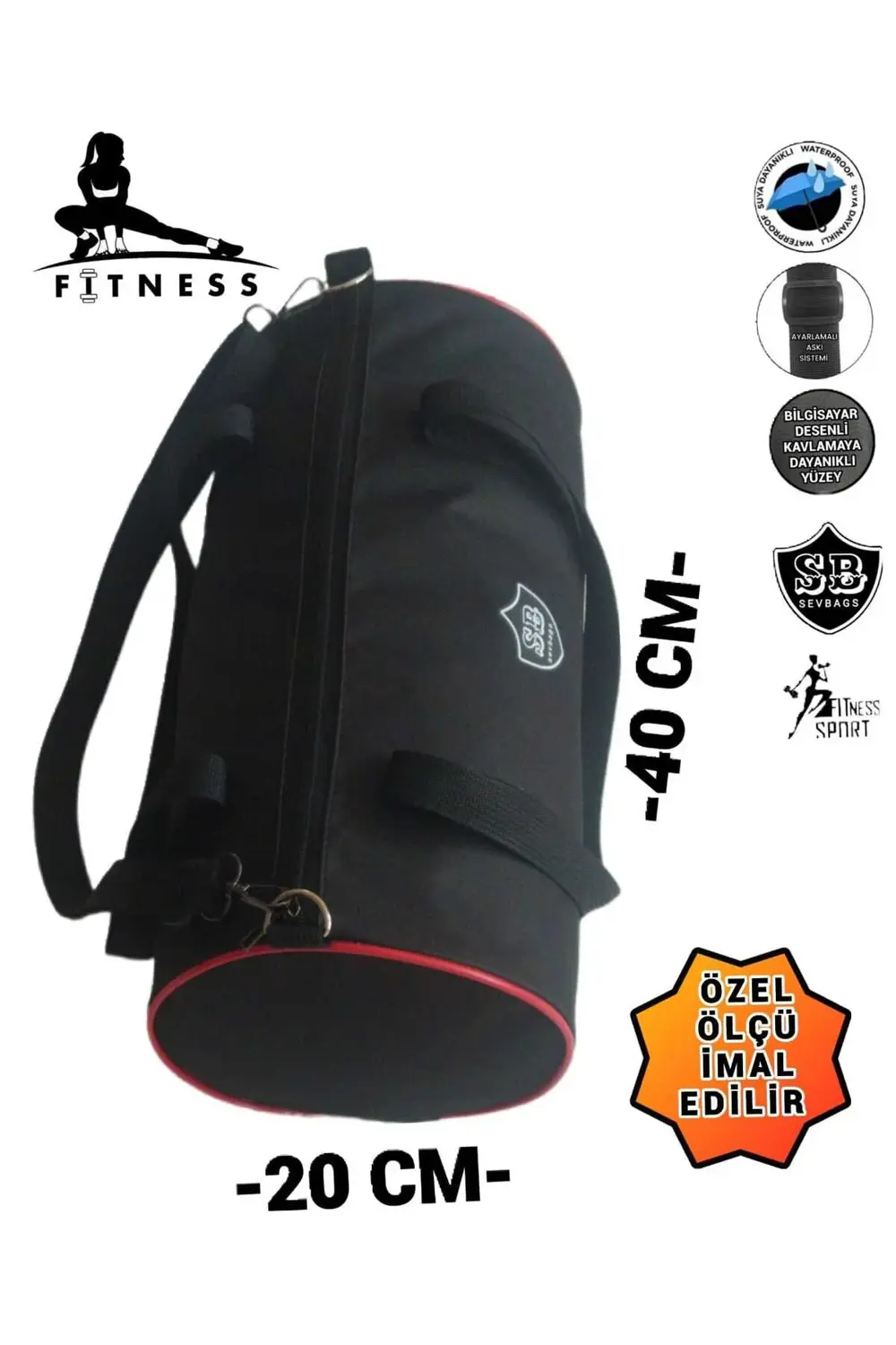 SİLİNDİR OMUZ ASKILI FİTNESS SPOR ÇANTASI UNİSEX