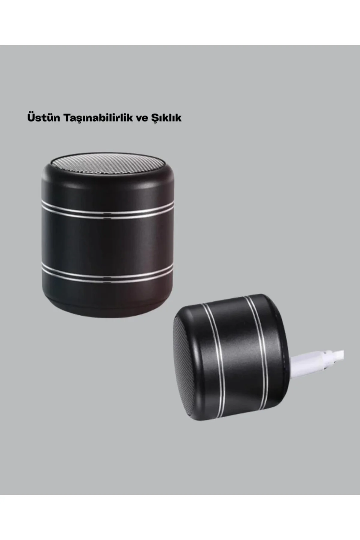 Silindir Tasarım Mini Bluetooth Hoparlör 10m Çekim Güçlü Bas Ve Mikrofonlu