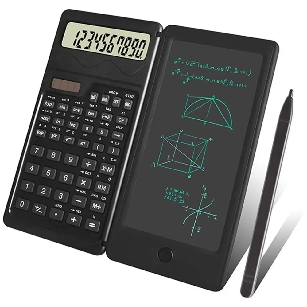 Silinebilir LCD Yazı Tabletli,Kalemli Katlanabilir Bilimsel Hesap