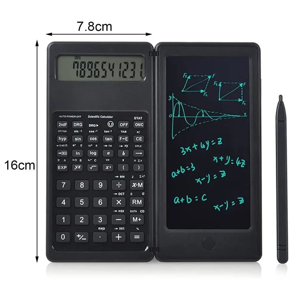Silinebilir LCD Yazı Tabletli,Kalemli Katlanabilir Bilimsel Hesap