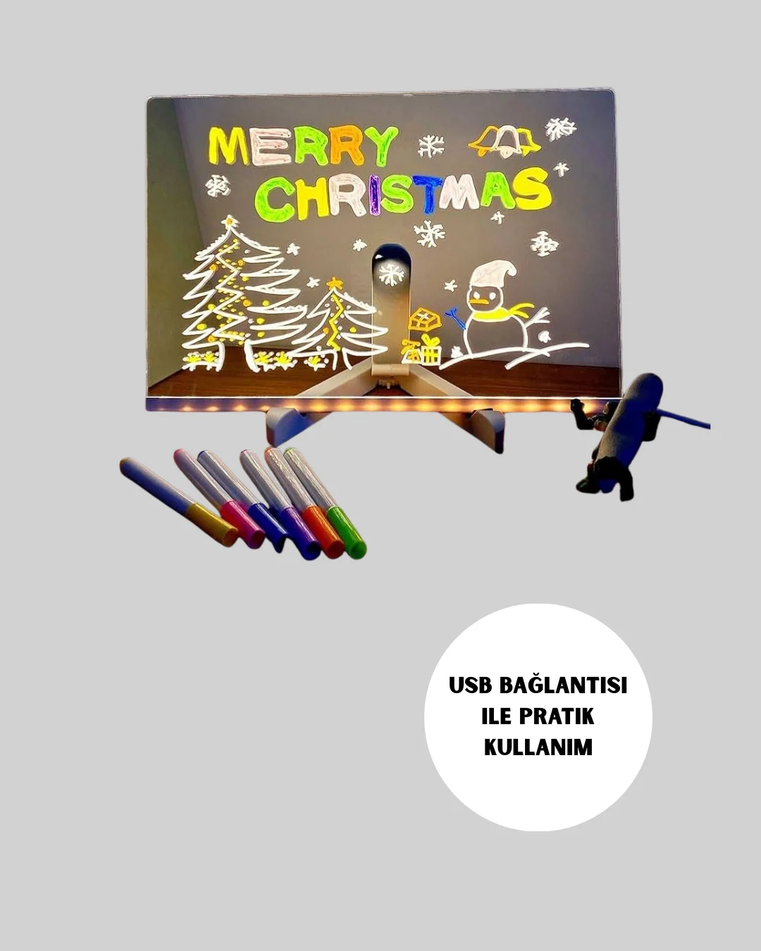 Silinebilir LED Mesaj Tahtası 7 Renkli Kalem Dahil Silinebilir LED Mesaj Tahtası 7 Renkli Kalem Dahil