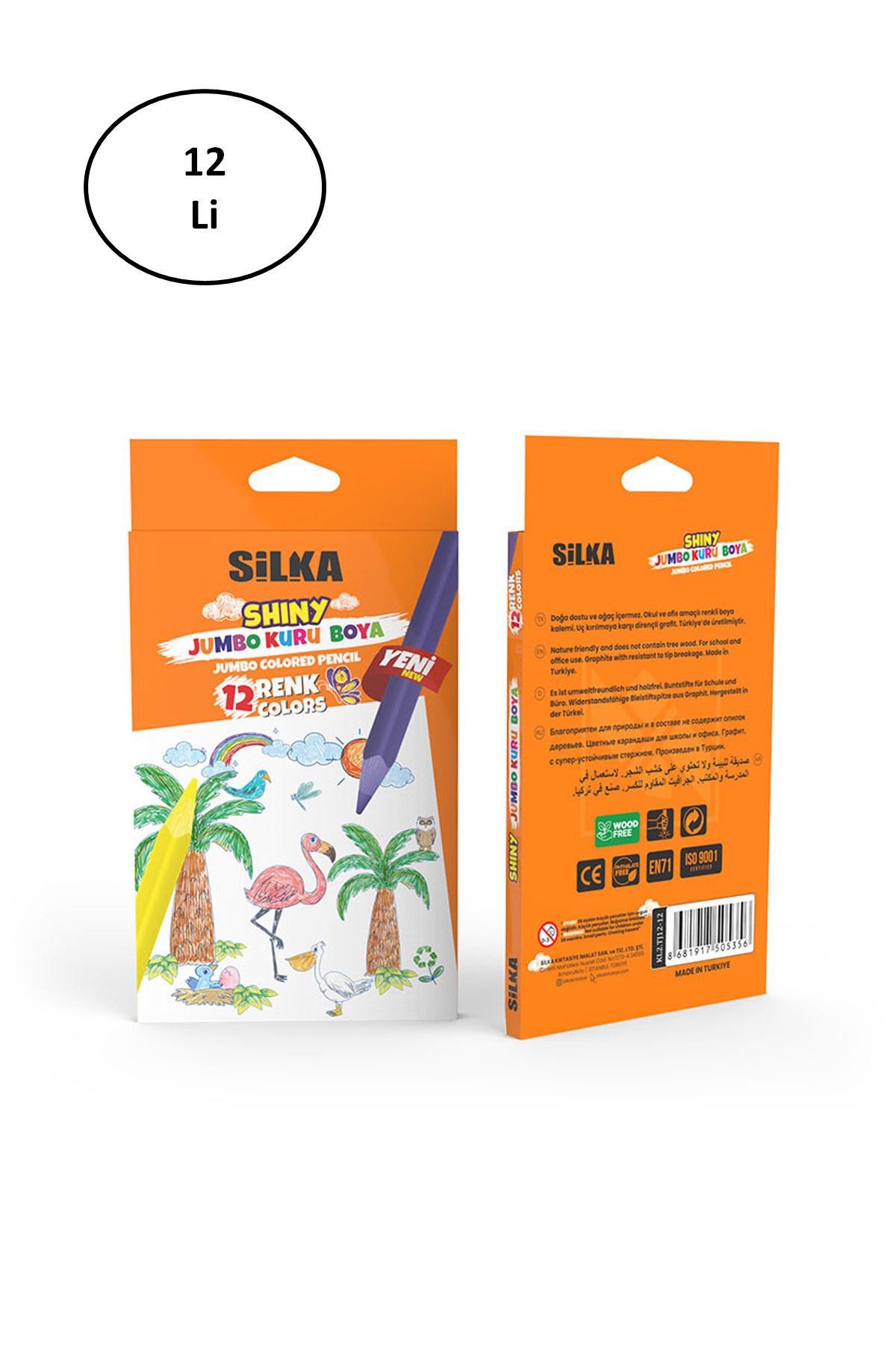 Just Cheap Store Silka Jumbo Üçgen 12 Renk Kuruboya 12'Li
