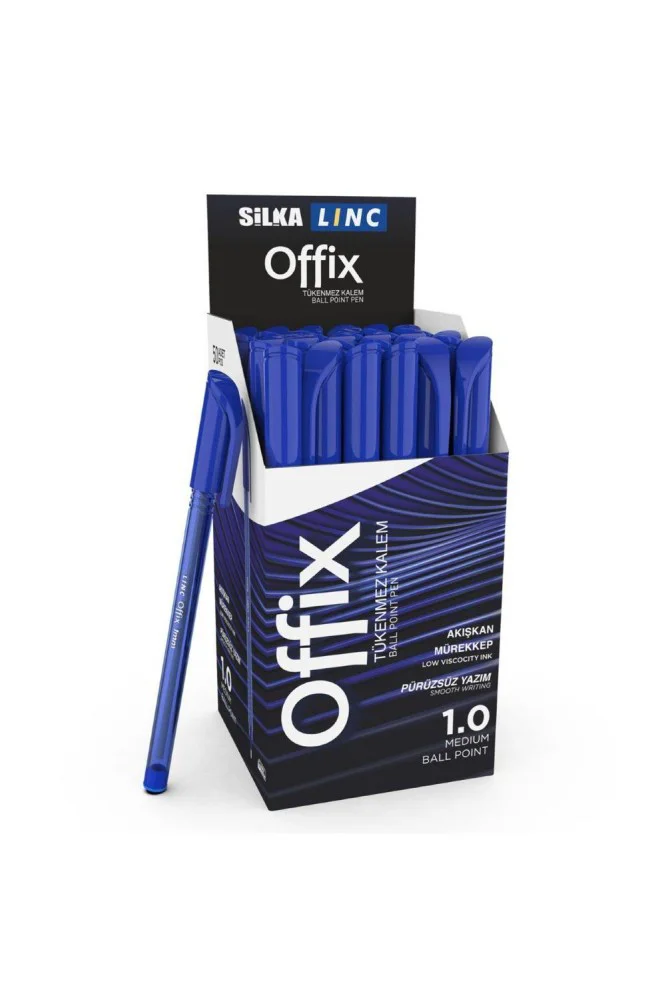 Silka Lınc Offix  Tükenmez Kalem 1 MM Mavi 50 Adet