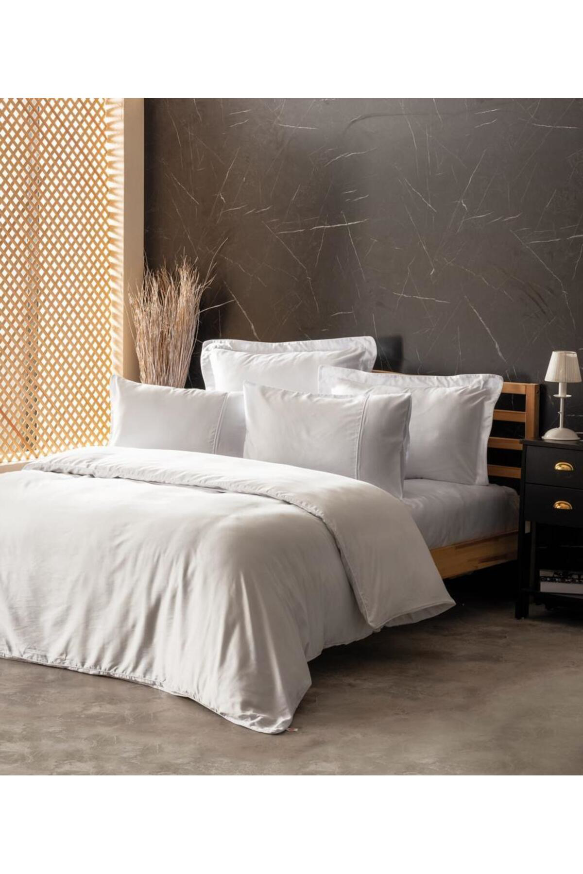 Cpu Elektronik Silky İpek Çift Kişilik Nev Takımı Beyaz