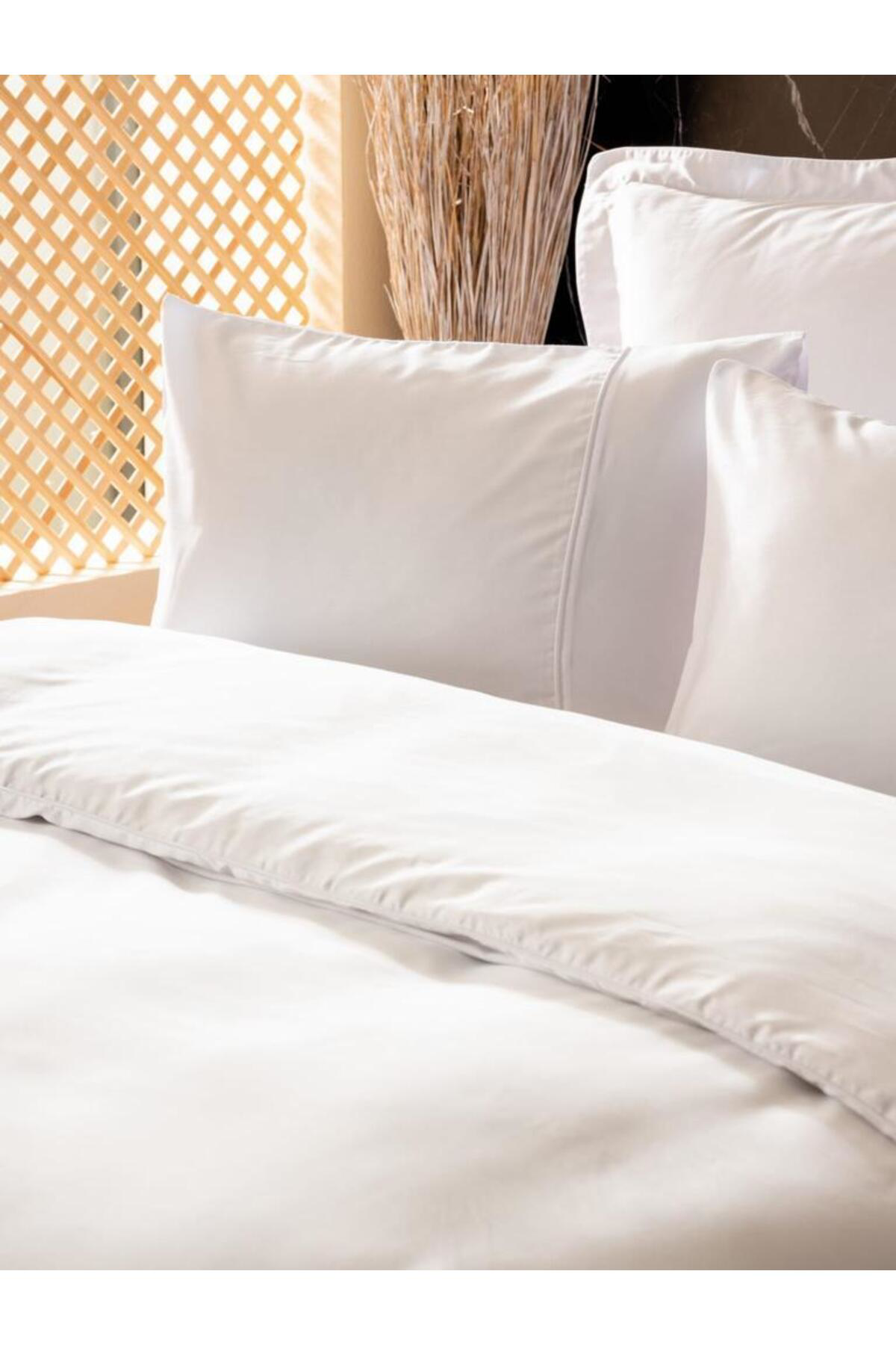 Cpu Elektronik Silky İpek Çift Kişilik Nev Takımı Beyaz