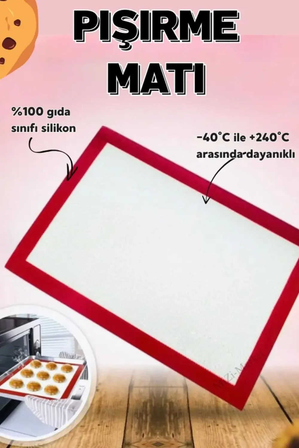 Silpat Silikon Yanmaz Yapışmaz Pişirme Matı 40x30 Cm